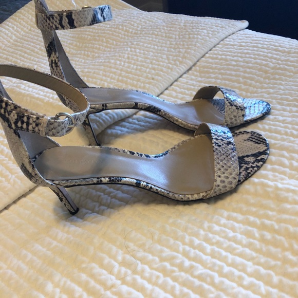 Reptile leather ankle strap heels - Picture 1 of 1